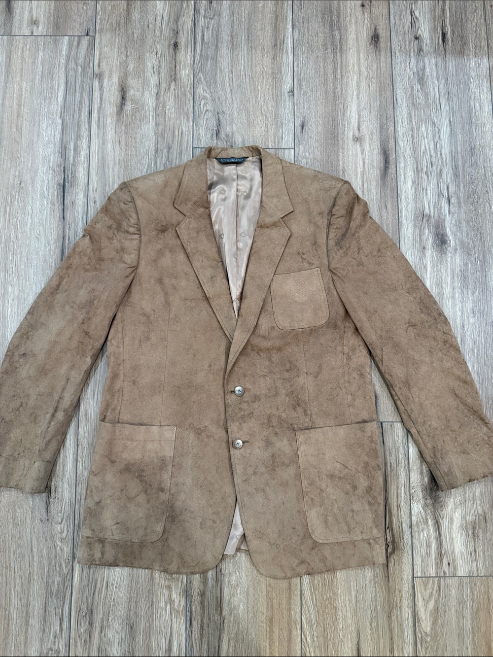 Vintage Christian Dior Men's 2 Two Button Suit Jacket Blazer Suede - 44R